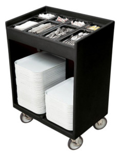 CAMBRO - TC1418 - Carro para bandejas y cubiertos con 8 recipientes transparentes - 82 x 54 x 116 cm