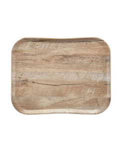 CAMBRO - VTC3343T - Bandeja poliéster decorado madera texturizada de 33 x 43 cm
