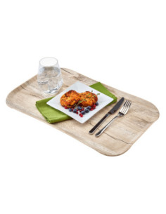 CAMBRO - VTC3753T - Bandeja Century rectangular imitación madera de superficie lisa - 37 x 53 cm