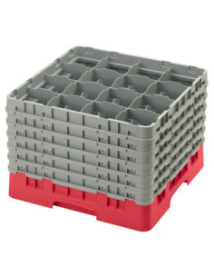 CAMBRO - 16S1214-163 - Cesta de lavado 16 comp. 6 alturas - 10,9 cm Ø máx. - alt. máx. 32,3 cm - 50 x 50 x 34,9 cm