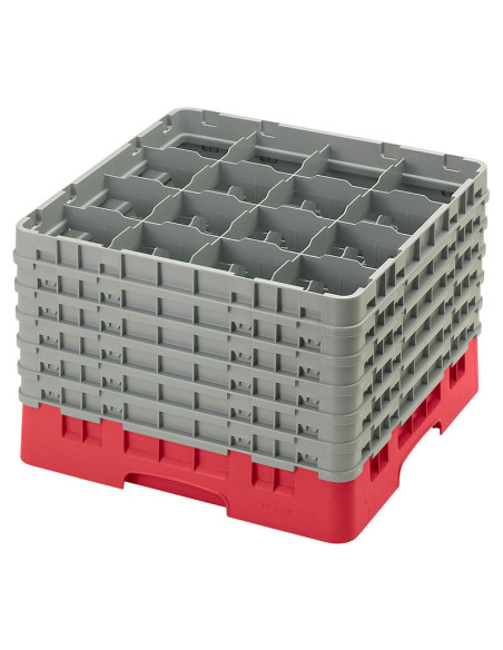 CAMBRO - 16S1214-163 - Cesta de lavado 16 comp. 6 alturas - 10,9 cm Ø máx. - alt. máx. 32,3 cm - 50 x 50 x 34,9 cm