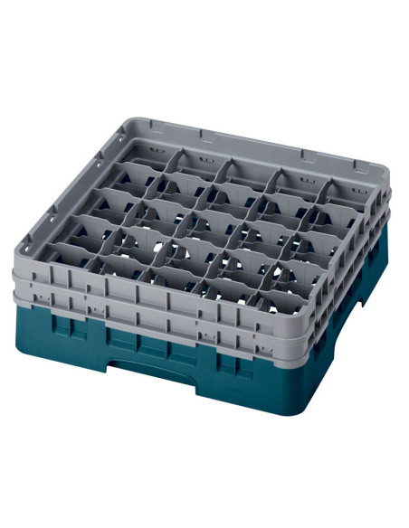 CAMBRO - 25S434-110 - Cesta de lavado 25 comp. 2 alturas - 8,7 cm Ø máx. - alt. máx. 13,5 cm - 50 x 50 x 18,4 cm