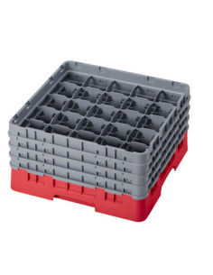CAMBRO - 25S800-163 - Cesta de lavado 25 comp. 4 alturas - 8,7 cm Ø máx. - alt. máx. 21,7 cm - 50 x 50 x 26,7 cm