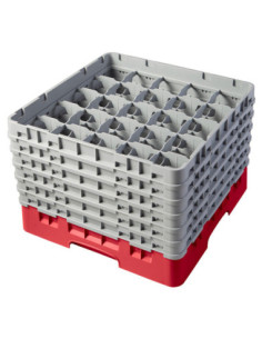 CAMBRO - 25S1114-163 - Cesta de lavado 25 comp. 6 alturas - 8,7 cm Ø máx. - alt. máx. 29,9 cm - 50 x 50 x 34,9 cm