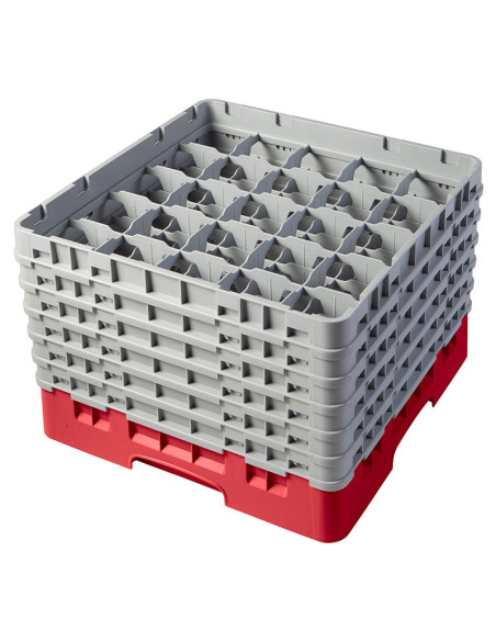 CAMBRO - 25S1114-163 - Cesta de lavado 25 comp. 6 alturas - 8,7 cm Ø máx. - alt. máx. 29,9 cm - 50 x 50 x 34,9 cm