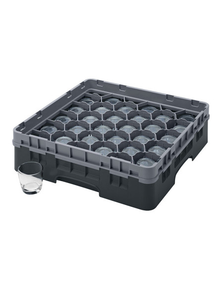 CAMBRO - 30S318-110 - Cesta de lavado 30 comp. 1 altura - 7,84 cm Ø máx. - alt. máx. 9,4 cm - 50 x 50 x 14,3 cm