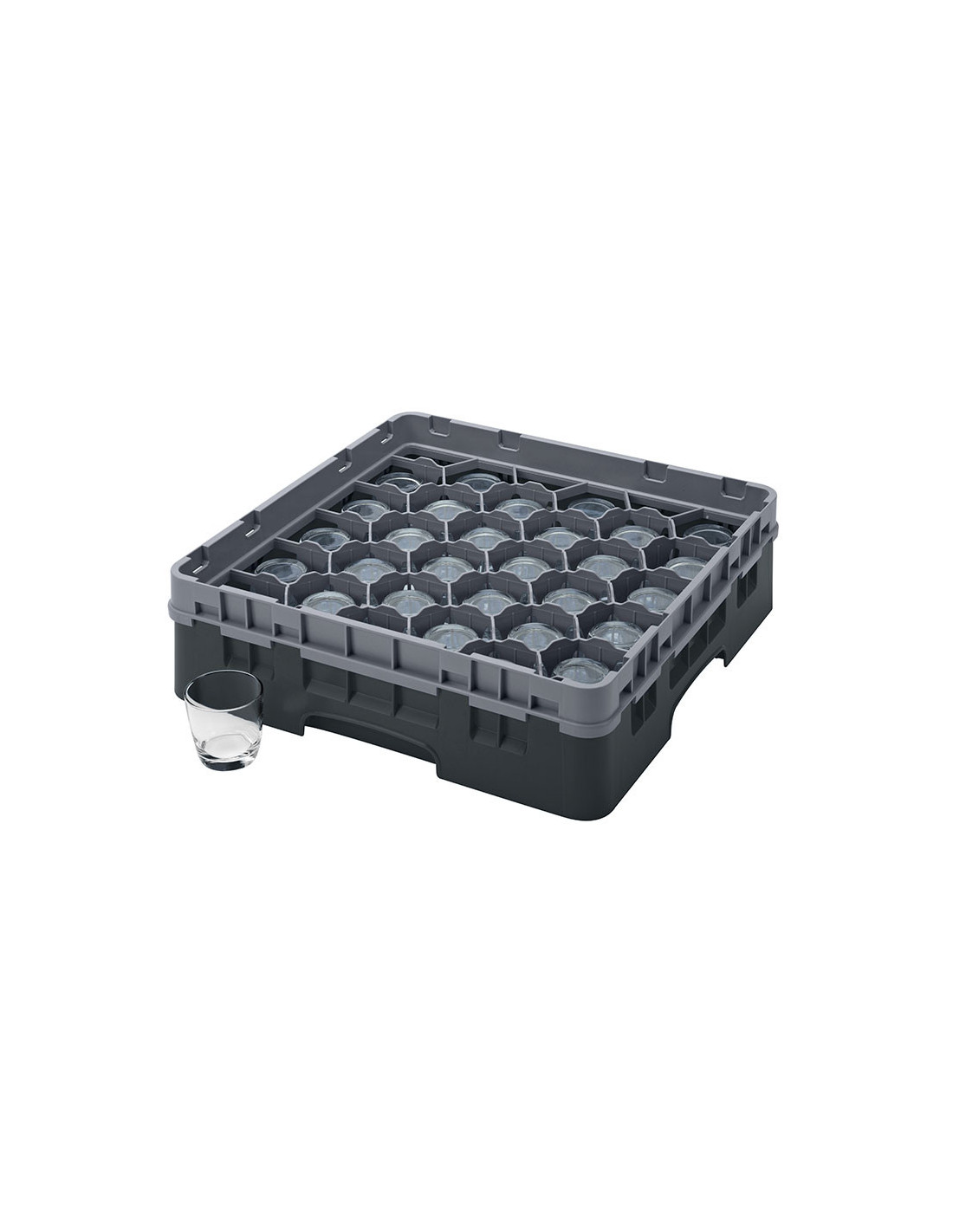 CAMBRO - 30S318-110 - Cesta de lavado 30 comp. 1 altura - 7,84 cm Ø máx. - alt. máx. 9,4 cm - 50 x 50 x 14,3 cm