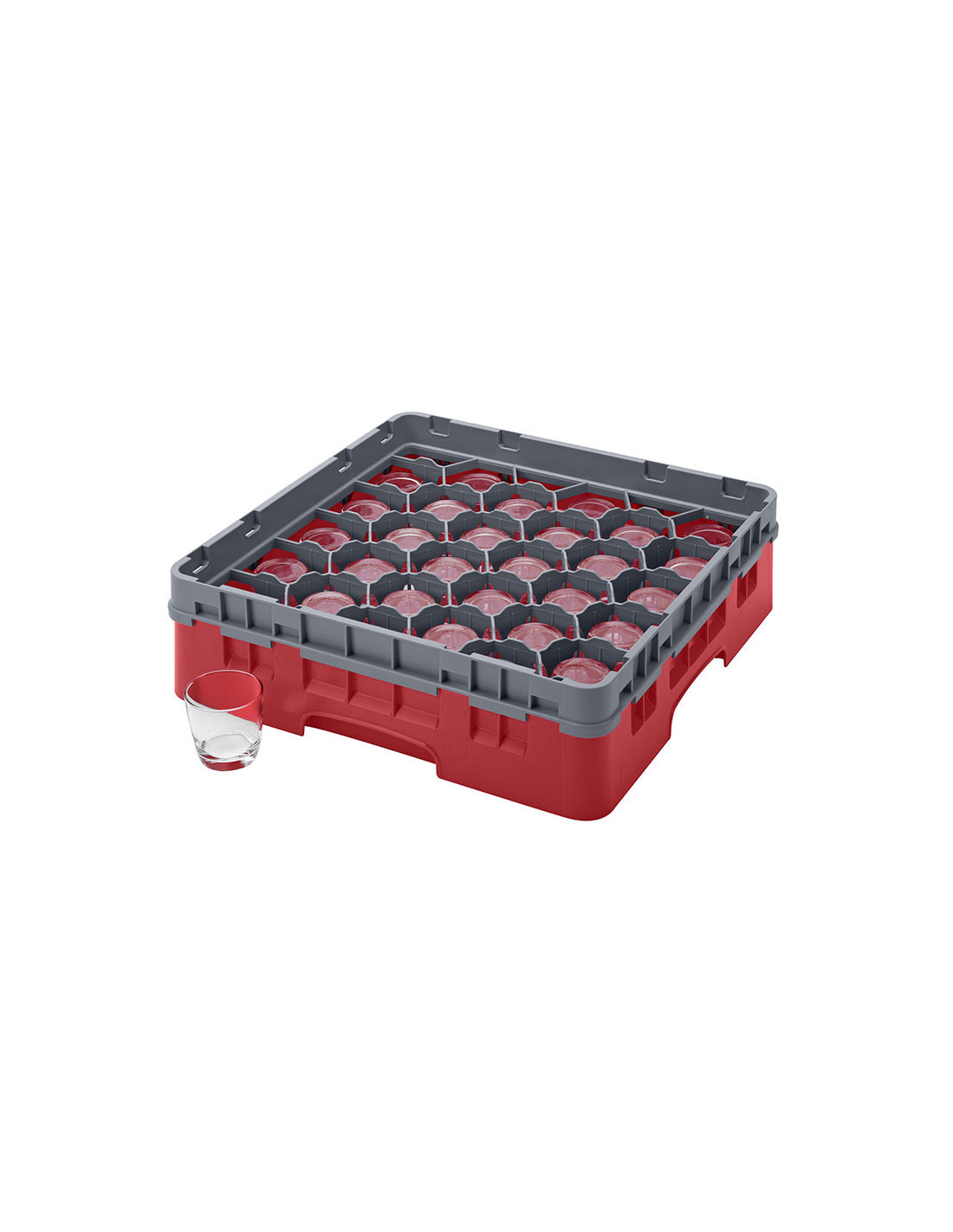 CAMBRO - 30S318-110 - Cesta de lavado 30 comp. 1 altura - 7,84 cm Ø máx. - alt. máx. 9,4 cm - 50 x 50 x 14,3 cm