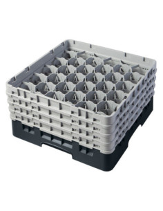 CAMBRO - 30S800-110 - Cesta de lavado 30 comp. 4 alturas - 7,84 cm Ø máx. - alt. máx. 21,7 cm - 50 x 50 x 26,7 cm
